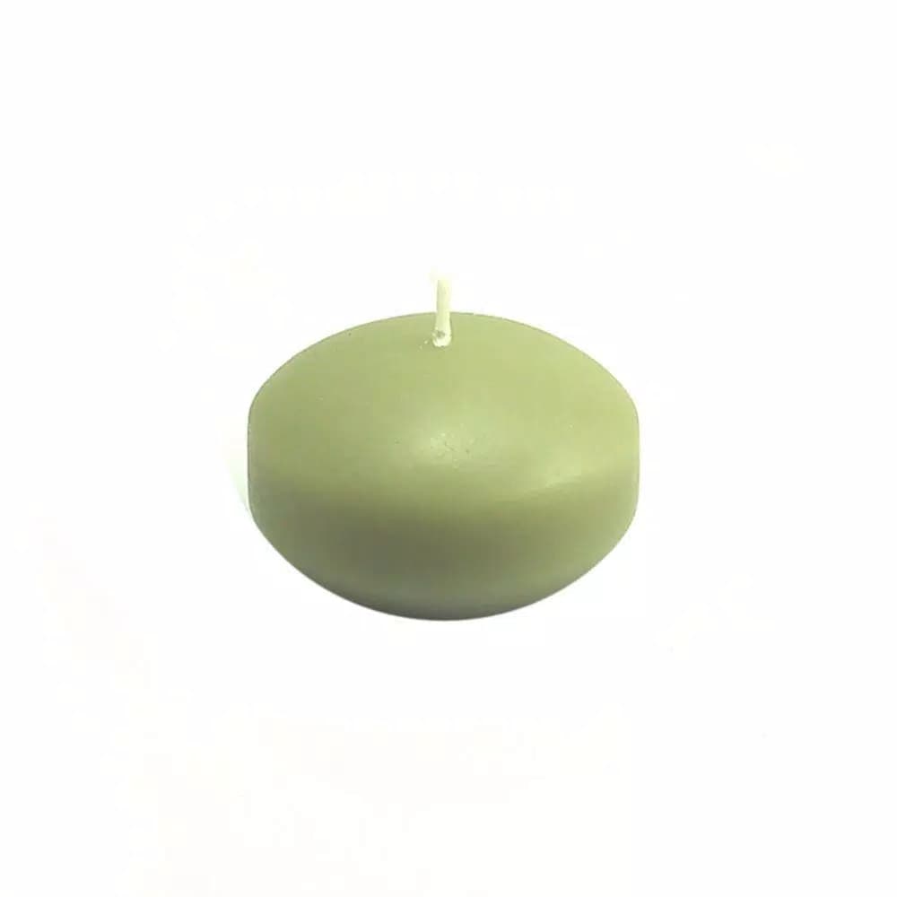 Zest Candle Sage Green Floating Candles, 1.75 inch Diameter (Box of 24)