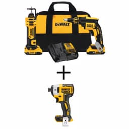 DEWALT 20V MAX XR Cordless Drywall Screw Gun & Cut-out Tool Kit with Impact Driver, (2) 2.0 Ah Batteries & Charger thumbnail 1