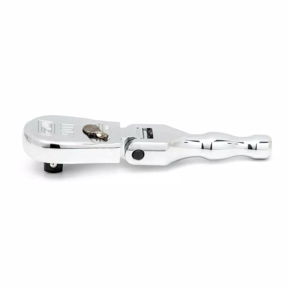 GearWrench 3/8 in. Drive 90-Tooth Stubby Flex Head Teardrop Ratchet, 5 in.
