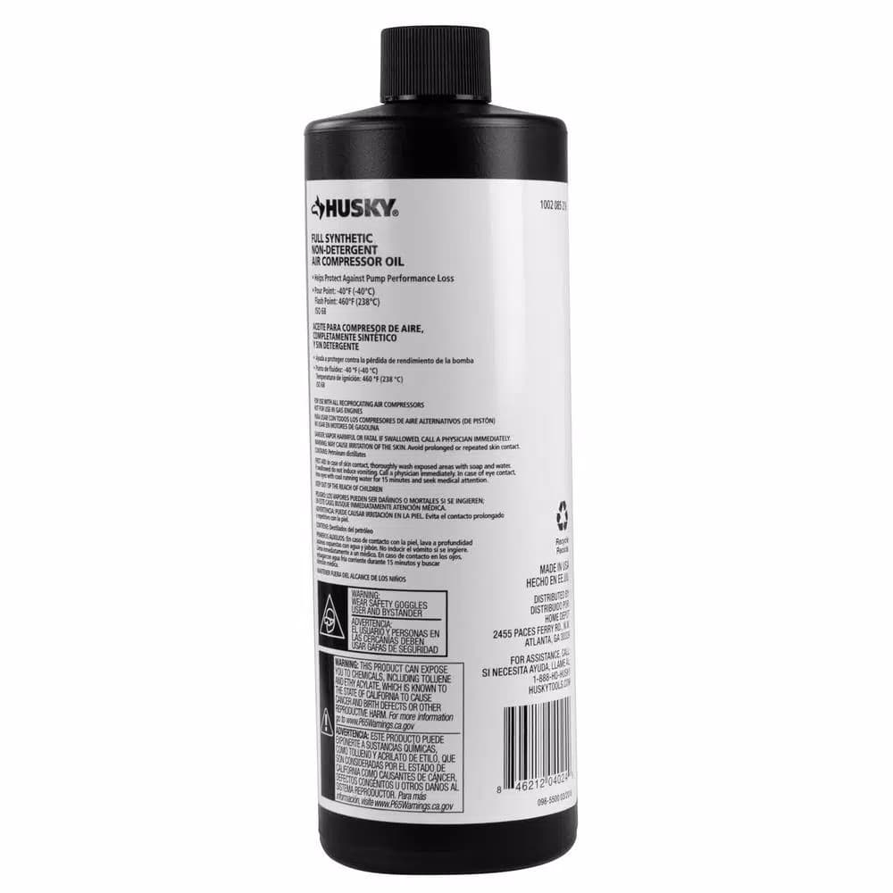 Husky 16 oz. 100% Full Synthetic Air Compressor Oil, ISO 68