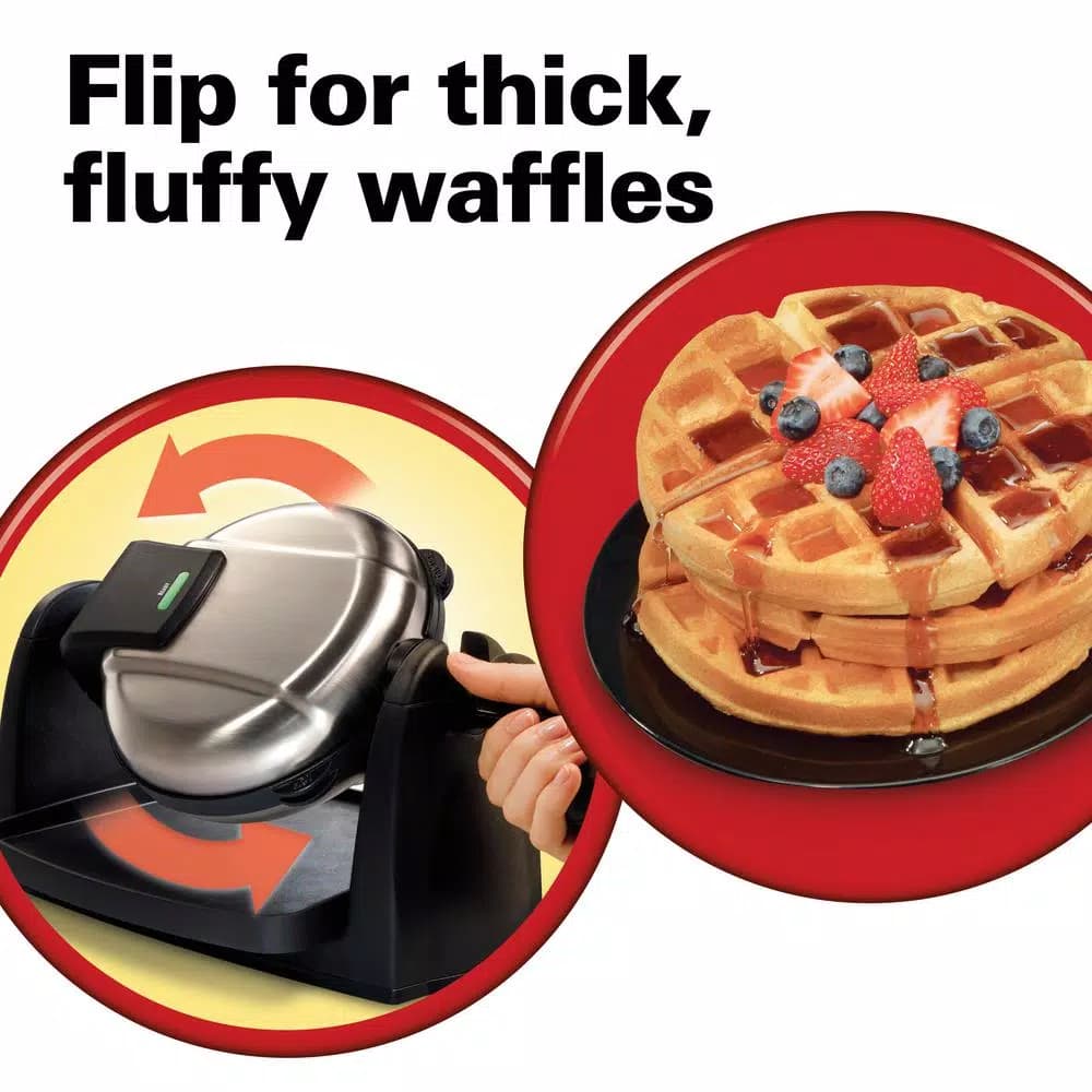 Hamilton Beach Flip Belgian Waffle Maker, Stainless Steel, 800W