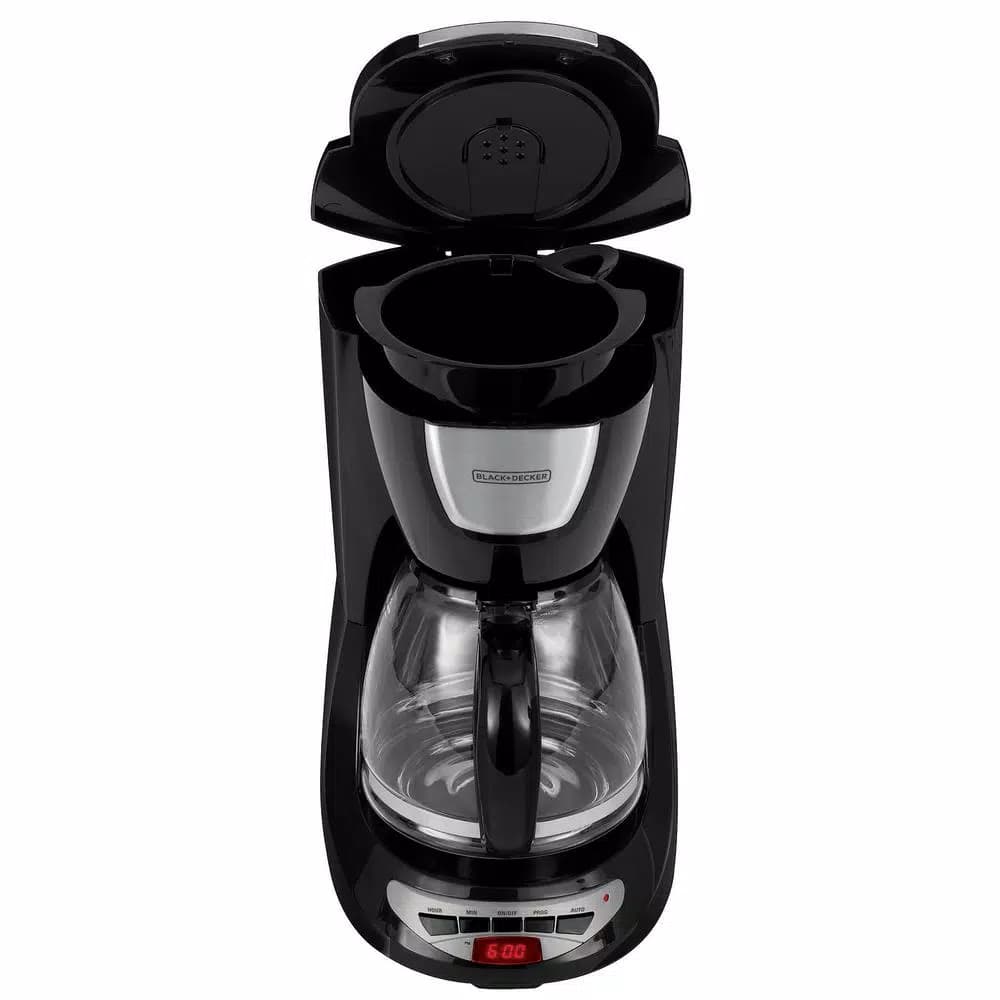 BLACK+DECKER 12-Cup Programmable Drip Coffee Maker with Glass Carafe, Black