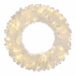 Home Accents Holiday Home Holiday Accents 30 in. Uptown Pre-Lit LED Artificial Christmas Wreath, 50 Warm White Micro Dot Lights thumbnail 1