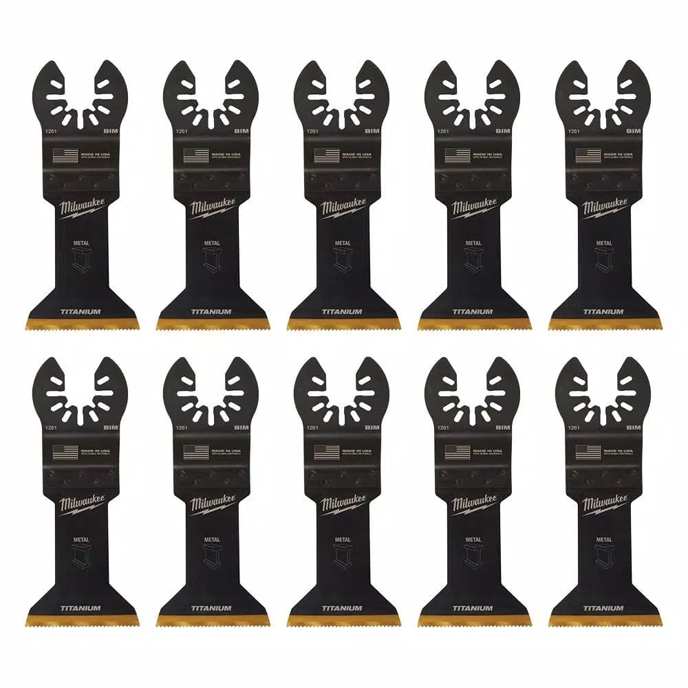 Milwaukee 1-3/4 in. Titanium Bi-Metal Universal Fit Oscillating Multi-Tool Blades, 10-Pack