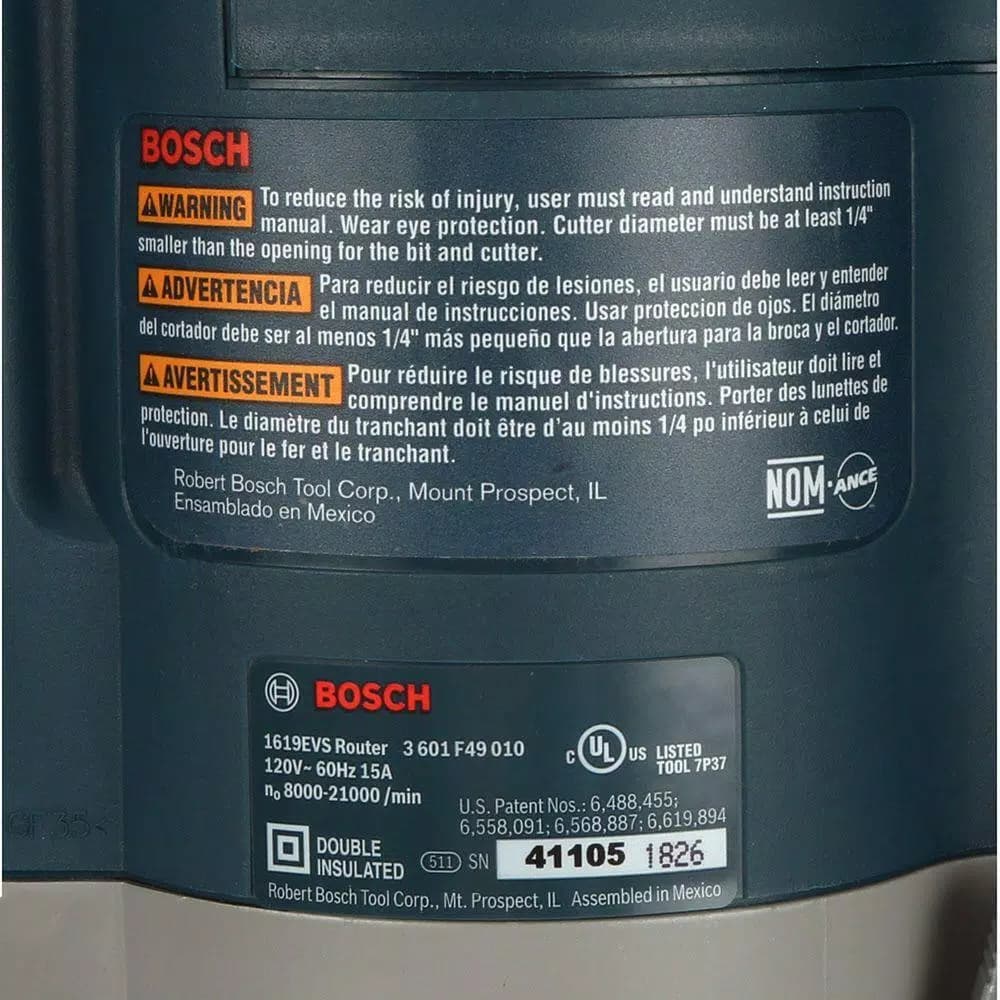 Bosch 15 Amp 3-1/2 in. Corded Variable Speed Plunge Router with Dust Collection