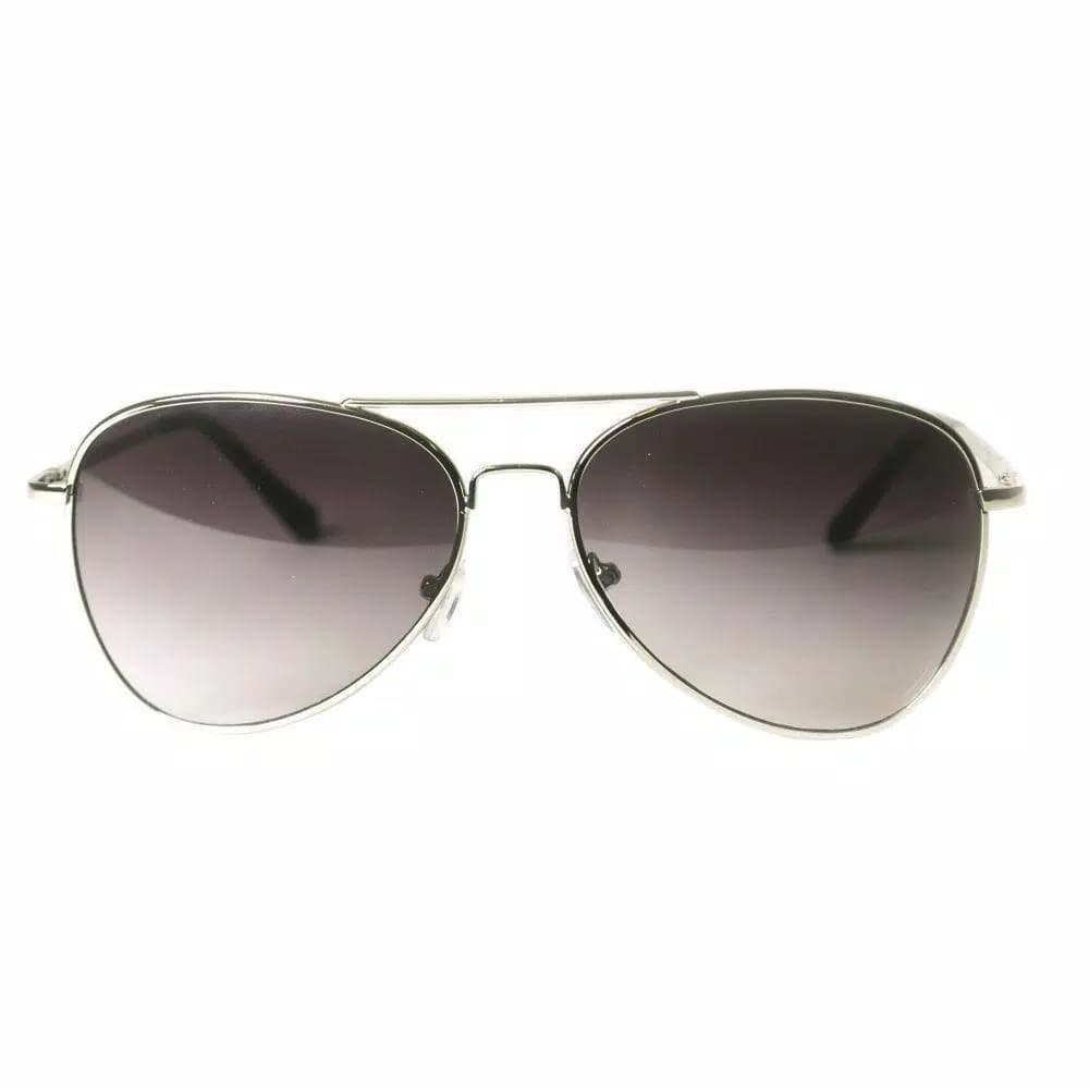Shadedeye Silver Aviator Sunglasses with Black Gradient Lenses