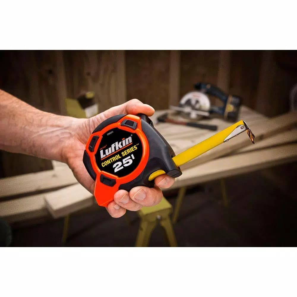 Lufkin Control 25 ft. Tape Measure, 10 ft. Standout, Yellow Clad Blade