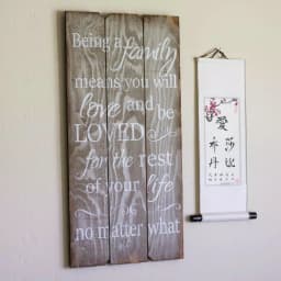 Unbranded Boulder Innovations 18 x 36 in. Being A Family Rustic Wooden Wall Art Sign thumbnail 1