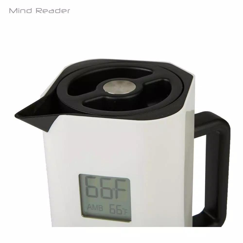 Mind Reader White 4-Cup Double Wall Thermal Coffee Carafe with Digital Temperature Display