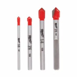 Milwaukee 4-Piece Carbide Glass and Tile Drill Bit Set thumbnail 1