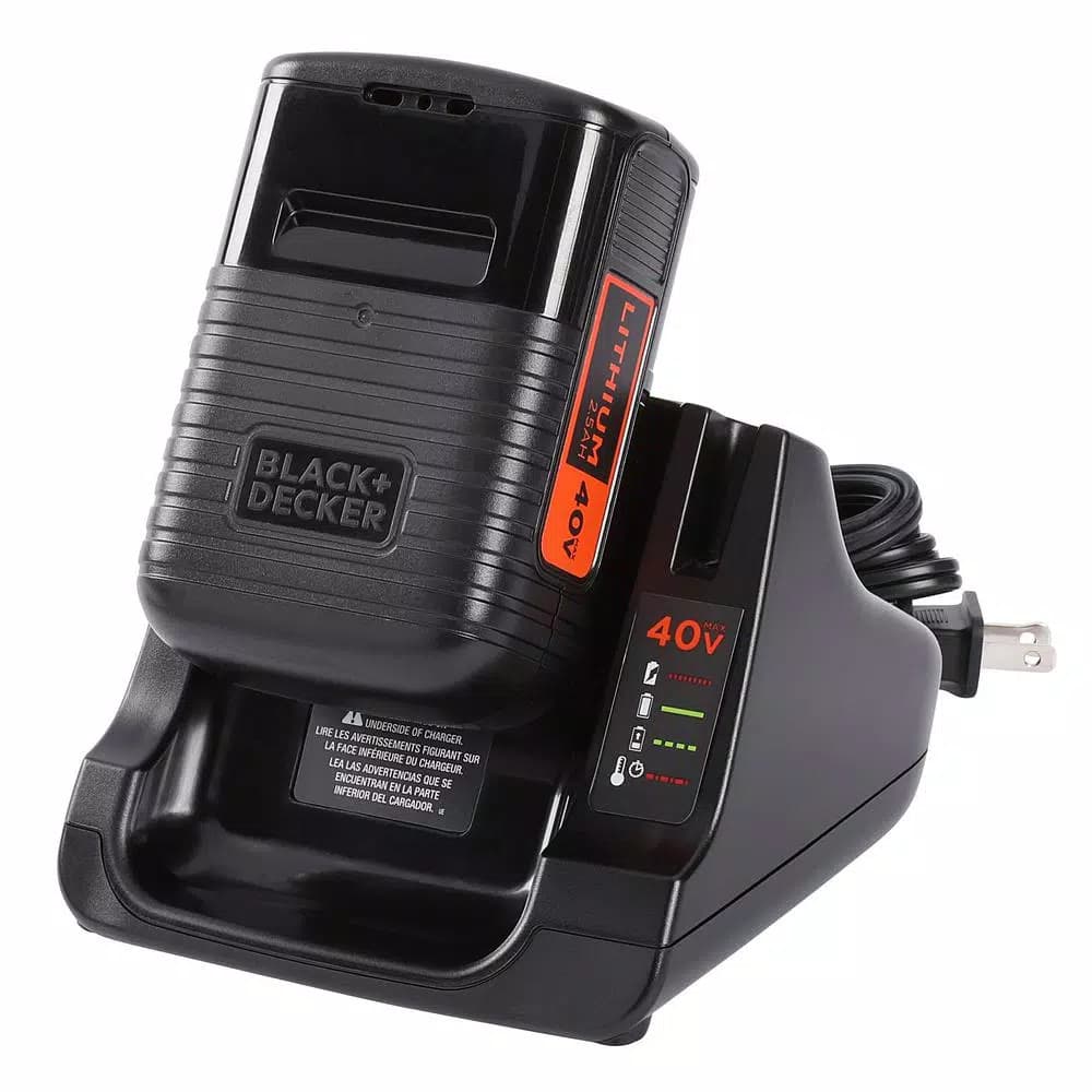 BLACK+DECKER 40V MAX Cordless Lithium-Ion Walk Behind Push Mower, 16 in. Deck with (2) 2.0 Ah Batteries & Charger