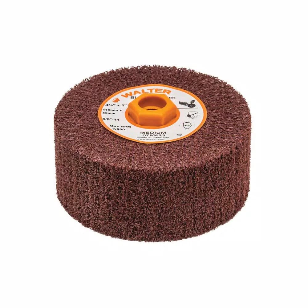 WALTER SURFACE TECHNOLOGIES Blendex 4.5 in. x 2 in. x 5/8 in.-11 GR Medium Surface Conditioning Drums