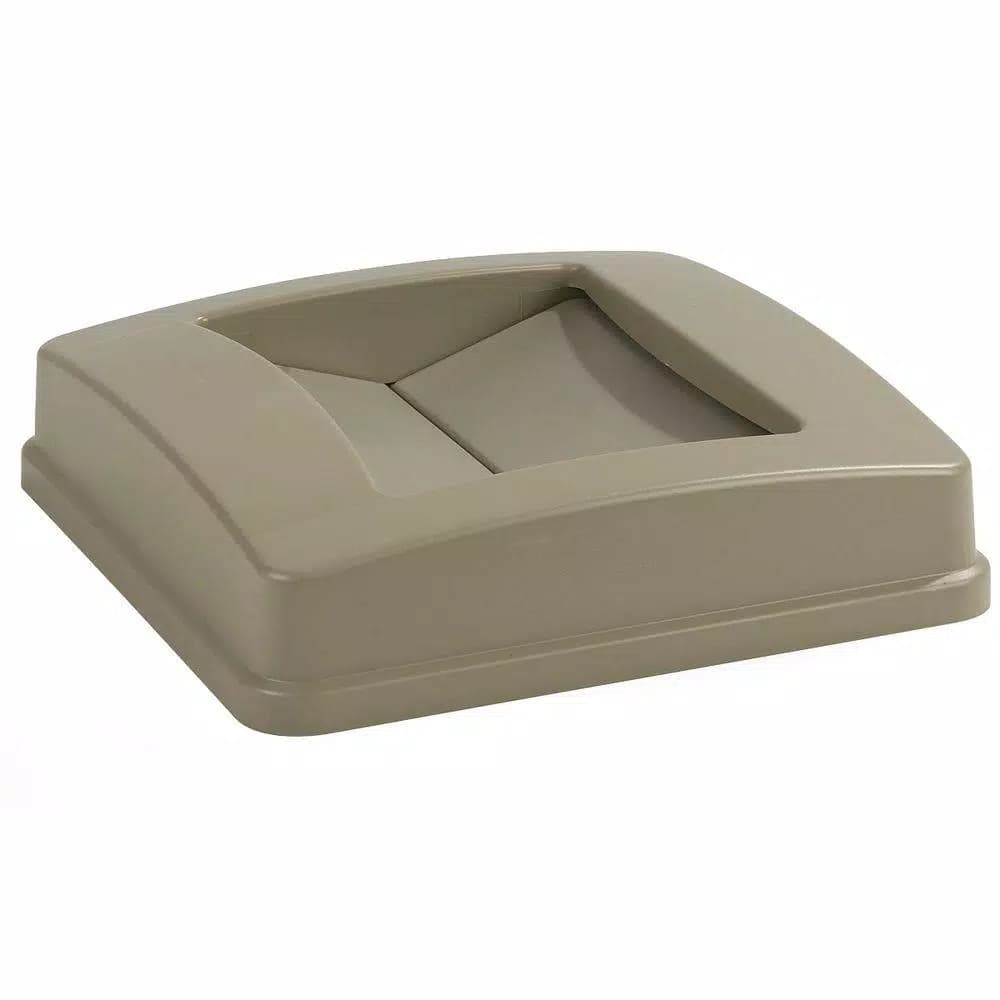 Carlisle Centurian 35 & 50 Gal. Square Trash Can Swing Top Lid, Beige (4-Pack)