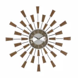 LITTON LANE 22 in. Modern Sunburst Round Wall Clock with Black Iron Rays and Brown Tips thumbnail 3