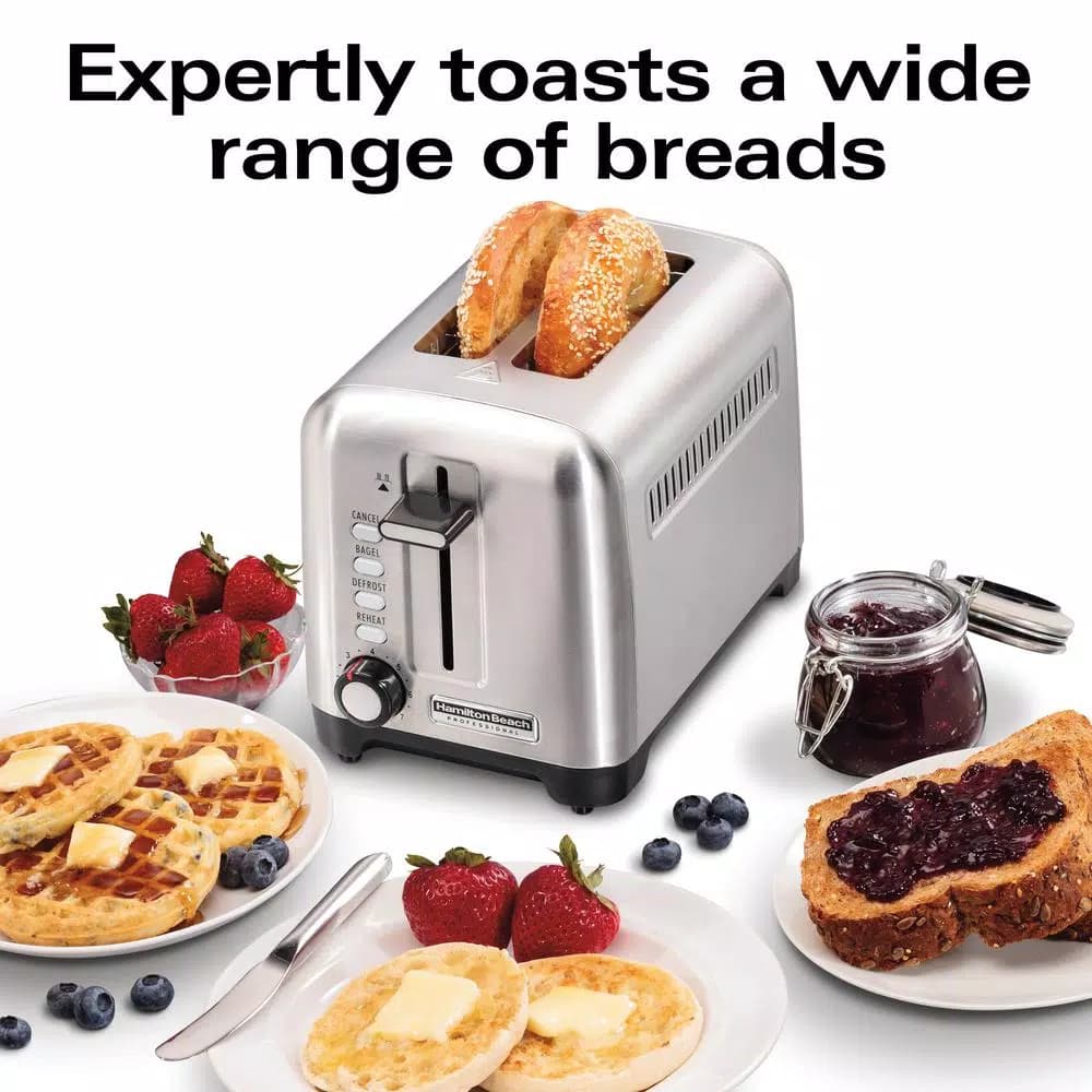 Hamilton Beach Professional 2-Slice Stainless Steel Wide Slot Toaster
