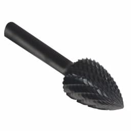 Drill America Solid Carbide Tree Pointed End Rotary File Bit, 1/2 in. x 1 in., 1/4 in. Shank thumbnail 2
