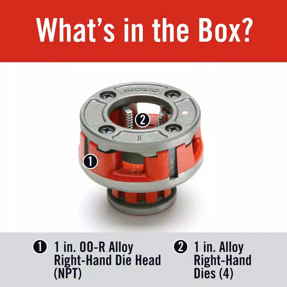 RIDGID 1 in. OO-R NPT Right-Hand 11-1/2 TPI Alloy Die Head