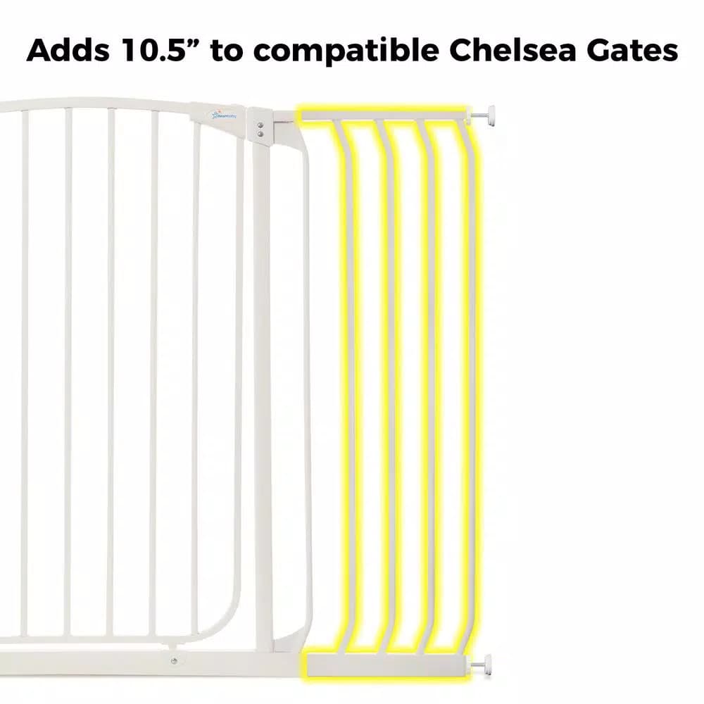 Dreambaby 10.5 in. Gate Extension for Chelsea Extra Tall Child Safety Gates, White