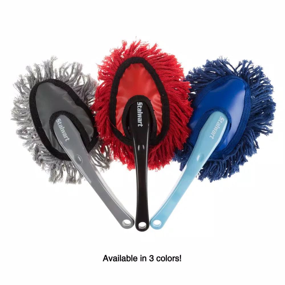 Stalwart Red Car Duster 2-Pack - Soft Cotton Yarn Microfiber Duster for Auto Interiors and Home