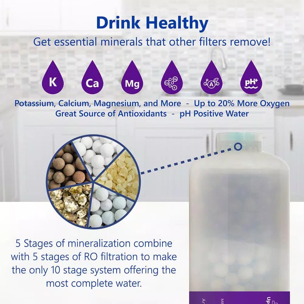 Express Water Alkaline Water Filter Replacement - Mineral & Antioxidant Remineralizer for RO & Under Sink Systems