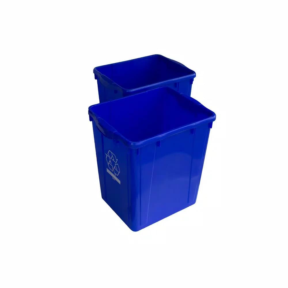 Enviro World 22 Gallon Recycling Bin, 2-Pack, Blue