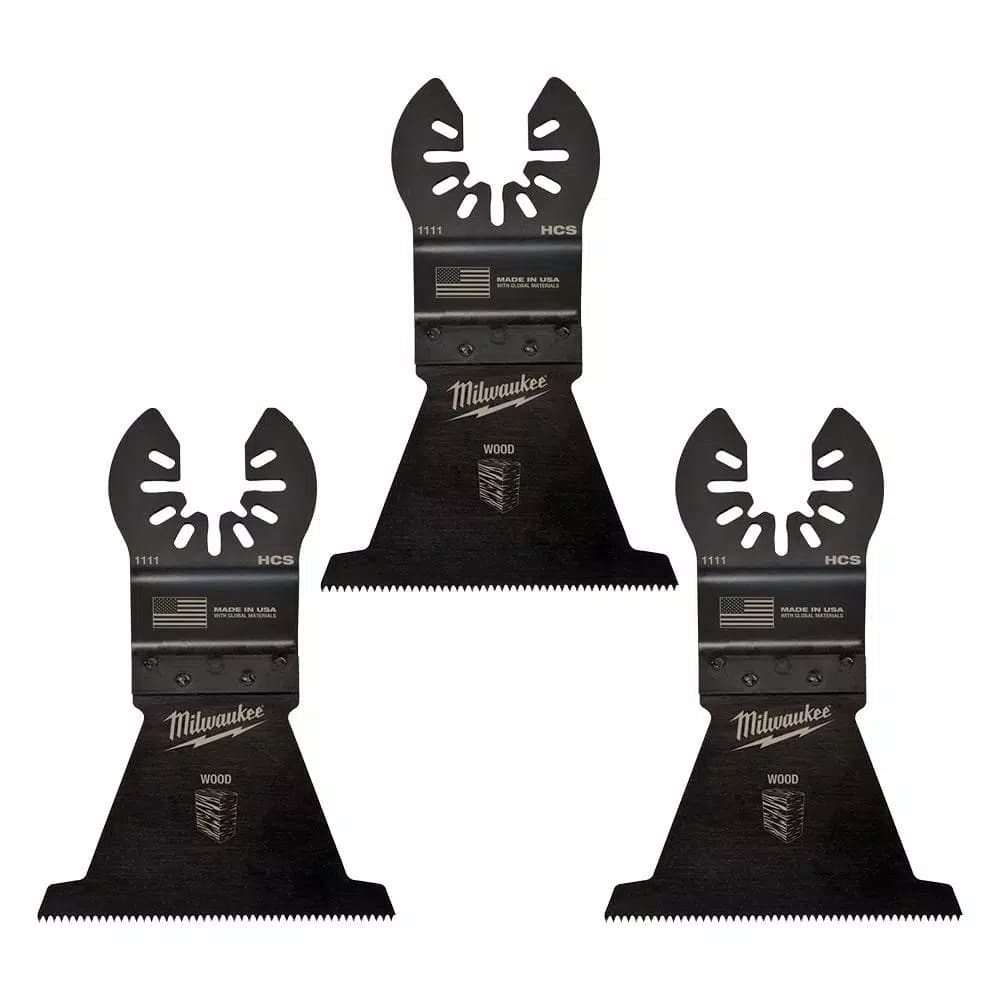 Milwaukee 2-1/2 in. High Carbon Steel Universal Fit Wood Oscillating Multi-Tool Blade, 3-Pack