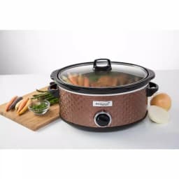 Brentwood Appliances 7 Qt. Copper Slow Cooker with Removable Ceramic Pot and Tempered Glass Lid thumbnail 8