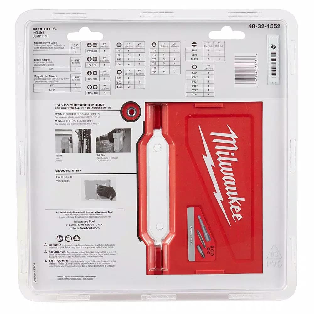 Milwaukee 64-Piece S2 Steel Driver Bit Set with Magnetic Nut Drivers