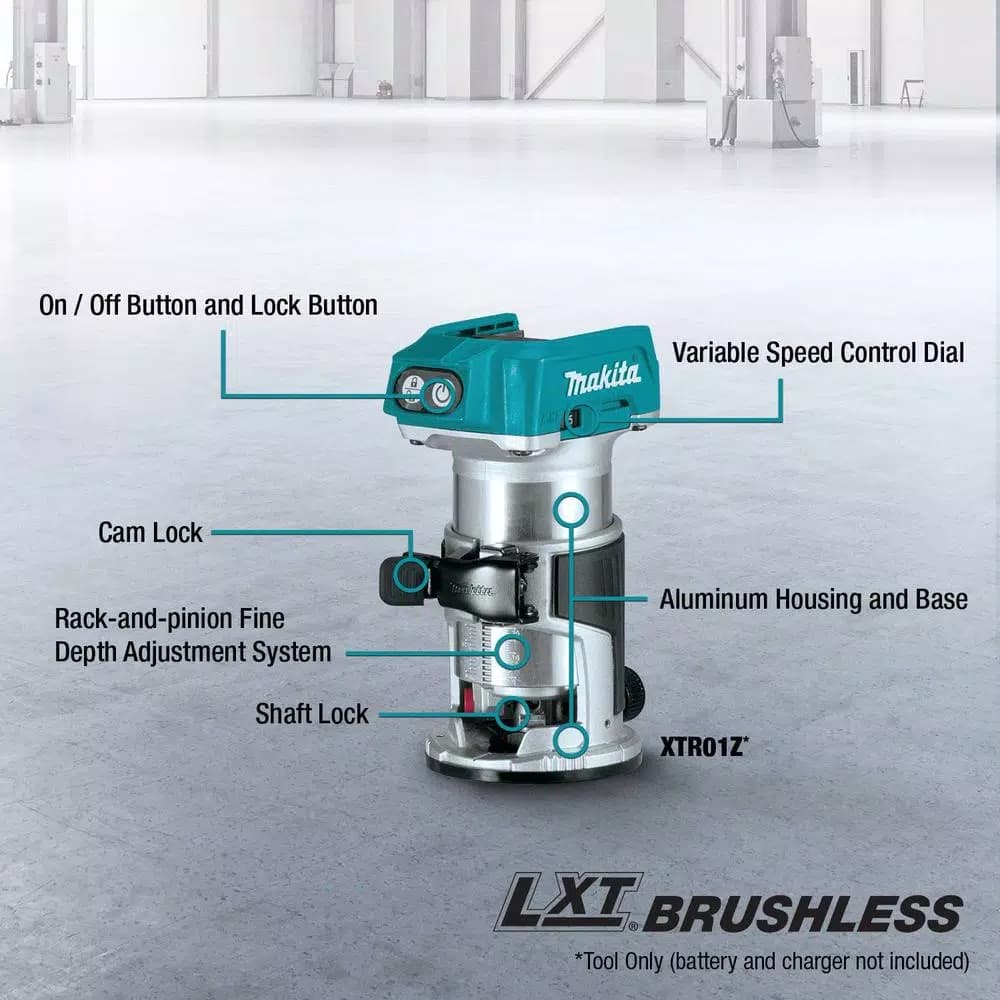 Makita 18V X2 LXT Brushless 10 in. Dual-Bevel Sliding Compound Miter Saw Kit with Bonus Router