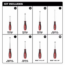 Milwaukee 8-Piece Screwdriver Set with ECX Bits thumbnail 3