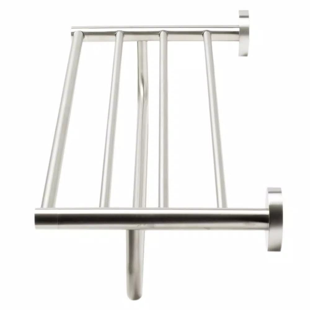 ALFI BRAND AB9538-BN 25.75 in. Modern Wall Mount Towel Rack with Shelf, Brushed Nickel
