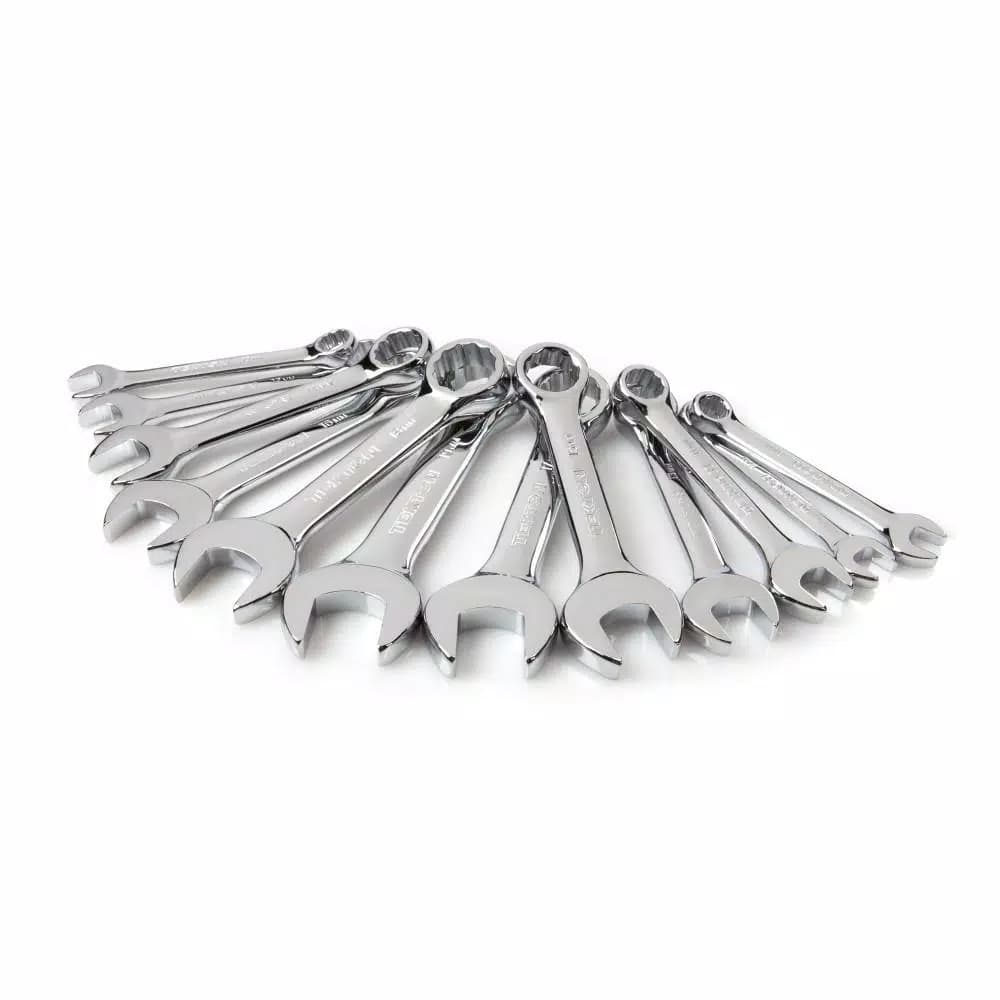 TEKTON 12-Piece Metric Stubby Combination Wrench Set, 8-19 mm