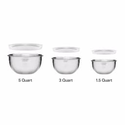 Cuisinart 3-Piece Stainless Steel Mixing Bowl Set with Lids thumbnail 4
