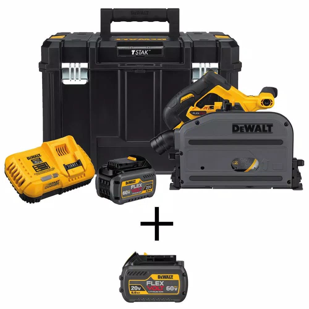DEWALT FLEXVOLT 60V MAX Brushless 6-1/2 in. Track Saw Kit with (2) 6.0Ah Batteries