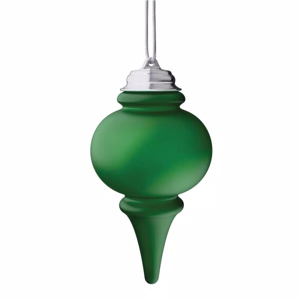 Xodus Innovations 9 in. Green LED Outdoor Hanging Finial Ornament with Light Sensor and Timer