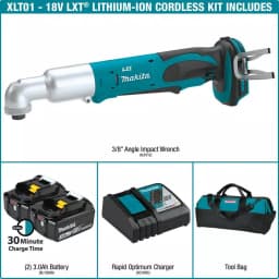 Makita 18V LXT Cordless Angle Impact Driver Kit with (2) 3.0Ah Batteries, Charger, and Tool Bag thumbnail 2