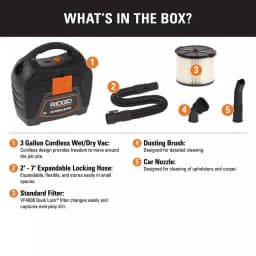 RIDGID 18V Cordless 3 Gal. Wet/Dry Handheld Shop Vacuum (Tool Only) thumbnail 2