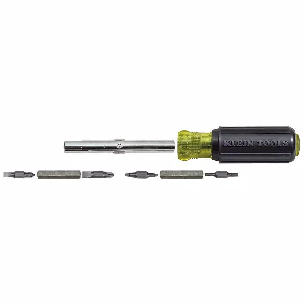 Klein Tools 11-in-1 Multi Bit Screwdriver & Nut Driver with Cushion Grip Handle