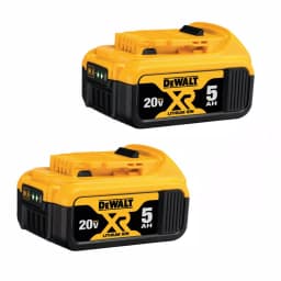 DEWALT 20V MAX XR 5.0 Ah Lithium-Ion Battery Pack, 2-Pack thumbnail 1
