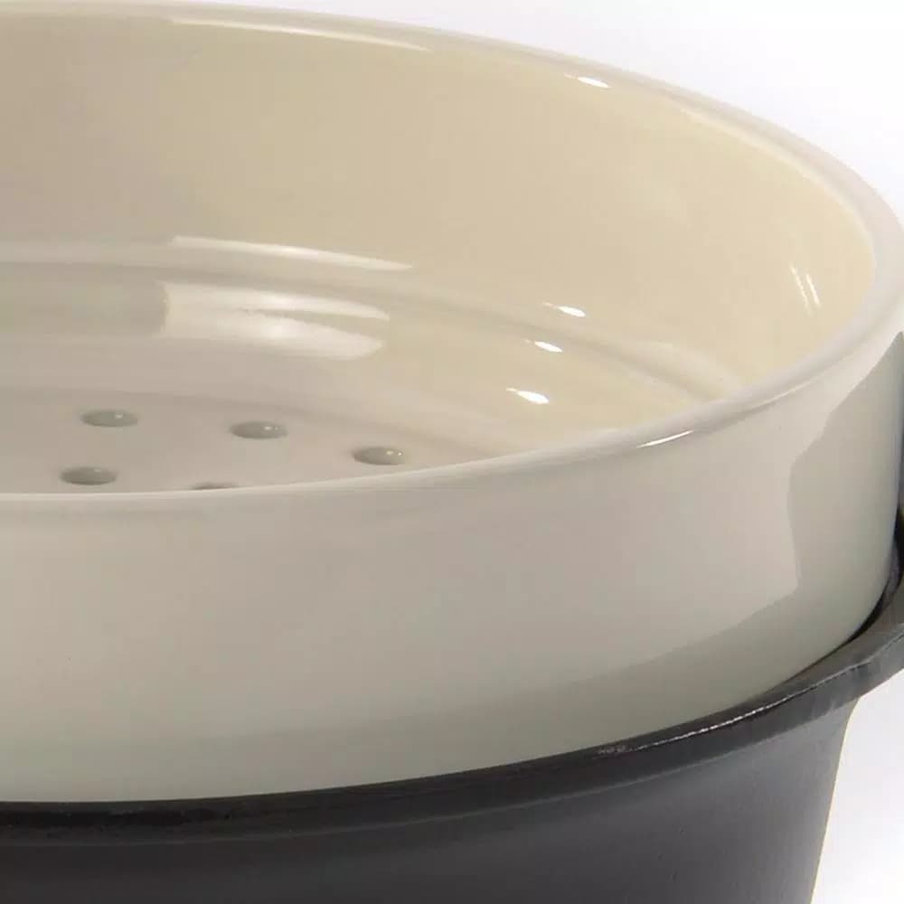 BergHOFF Ron Stoneware 9.75 in. Steam Tower Insert, White