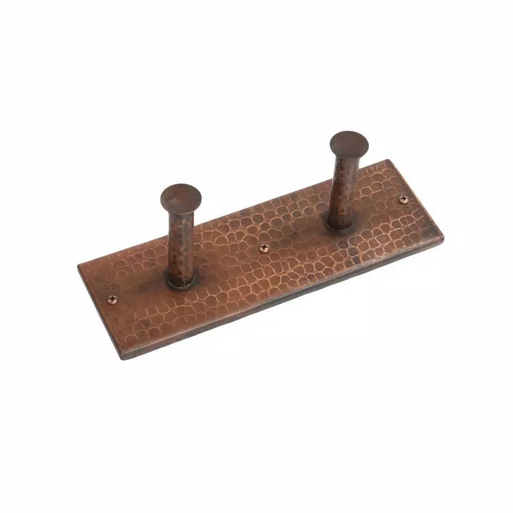 Premier Copper Products Hand Hammered Copper Double Robe Hook, Oil Rubbed Bronze