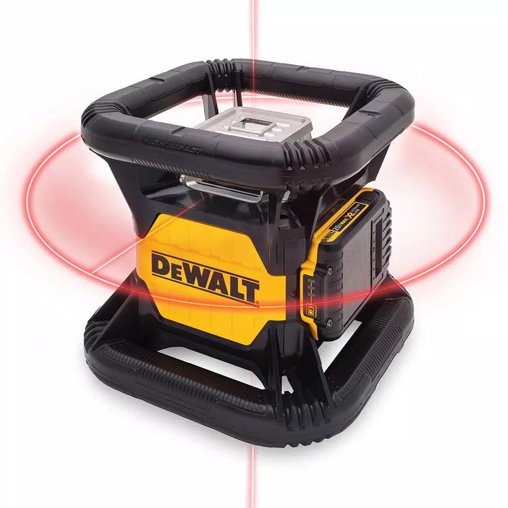 DEWALT 20V MAX Lithium-Ion Red Rotary Laser Level with Construction Tripod Bundle