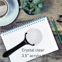 SecurityMan Handheld Magnifying Glass with 2 LED Lights - 3X/5X Dual Lens Illuminated Magnifier thumbnail 2