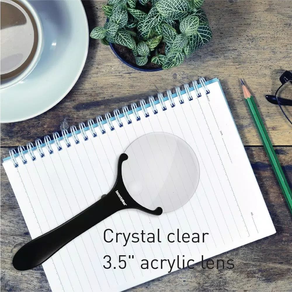 SecurityMan Handheld Magnifying Glass with 2 LED Lights - 3X/5X Dual Lens Illuminated Magnifier