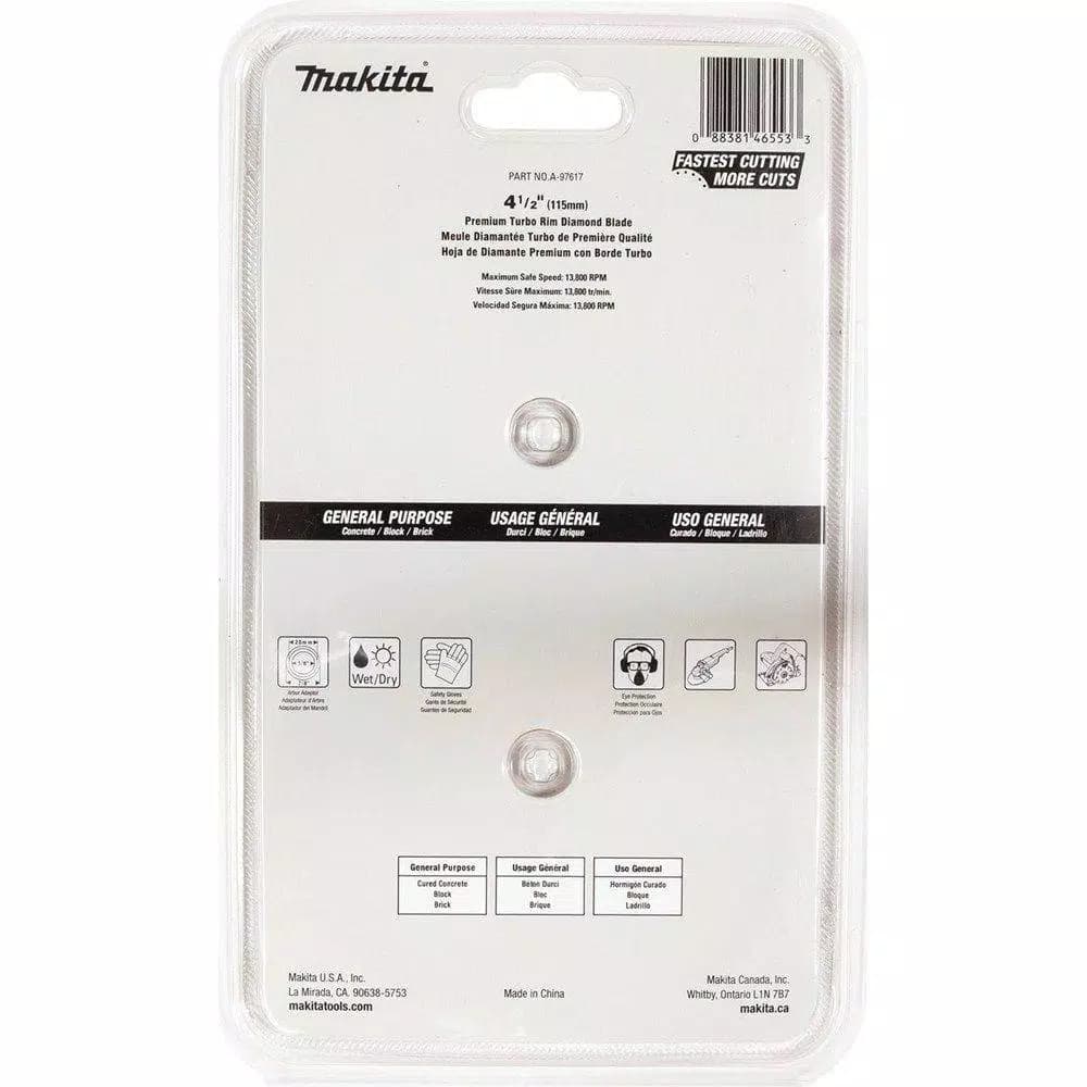 Makita 4-1/2 in. Turbo Rim Diamond Blade, 2-Pack
