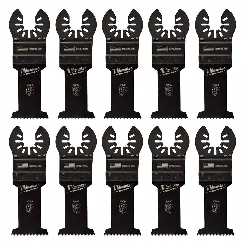 Milwaukee 1-3/8 in. High Carbon Steel Universal Fit Wood Oscillating Multi-Tool Blade, 10-Pack