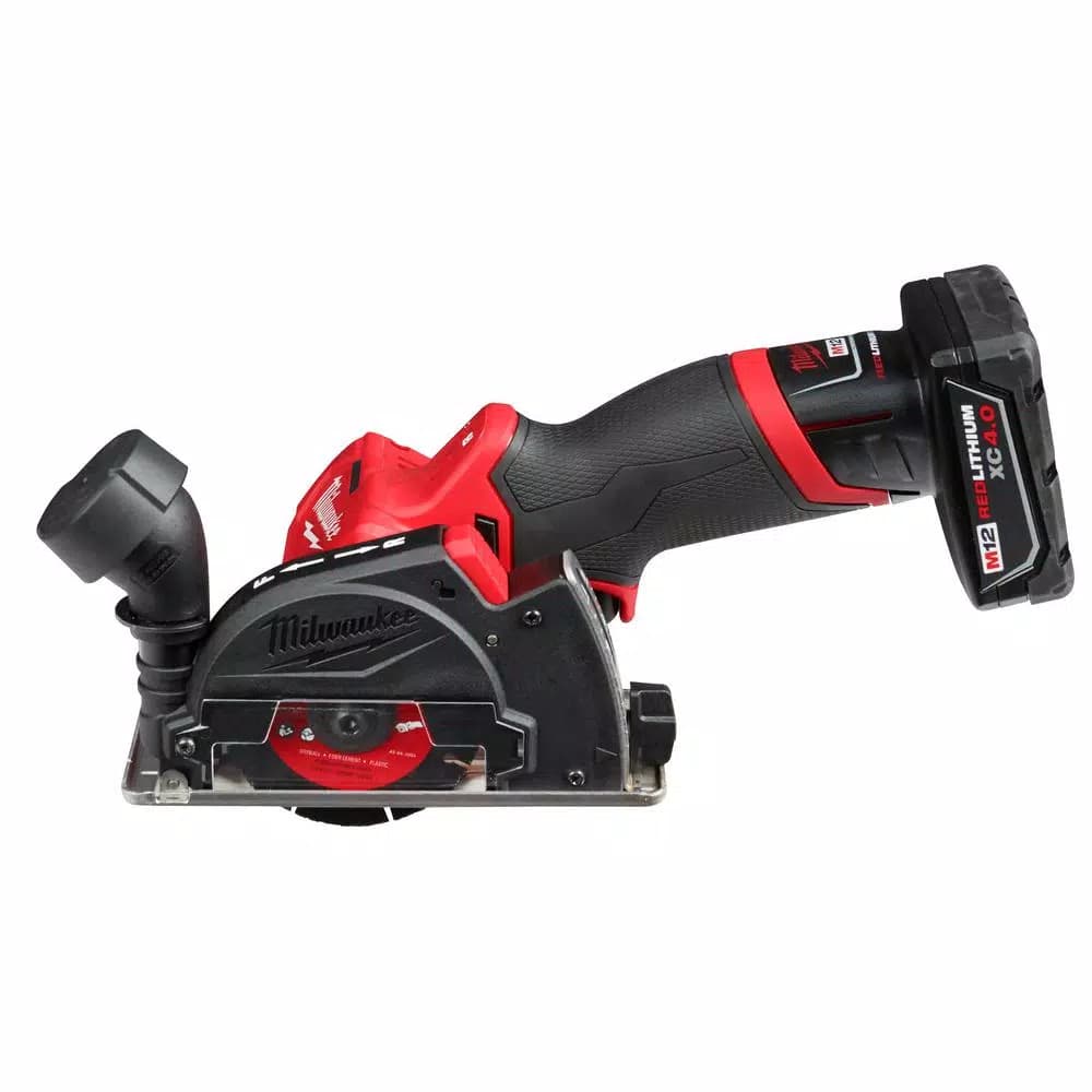 Milwaukee M12 FUEL 12V Brushless 3 in. Cordless Cut Off Saw Kit with 4.0 Ah Battery, Charger, and Bag