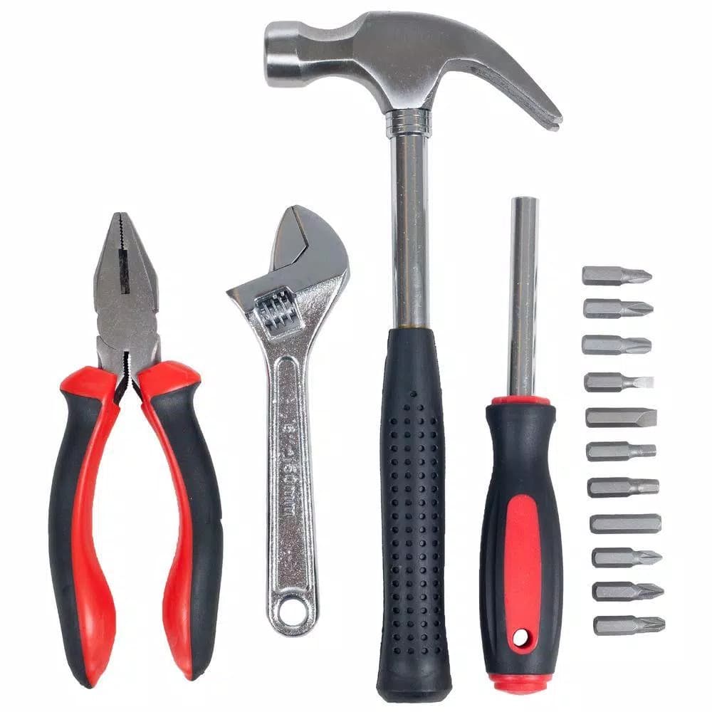 Stalwart 15-Piece Multipurpose Hand Tool Kit for Car, Home, and Office