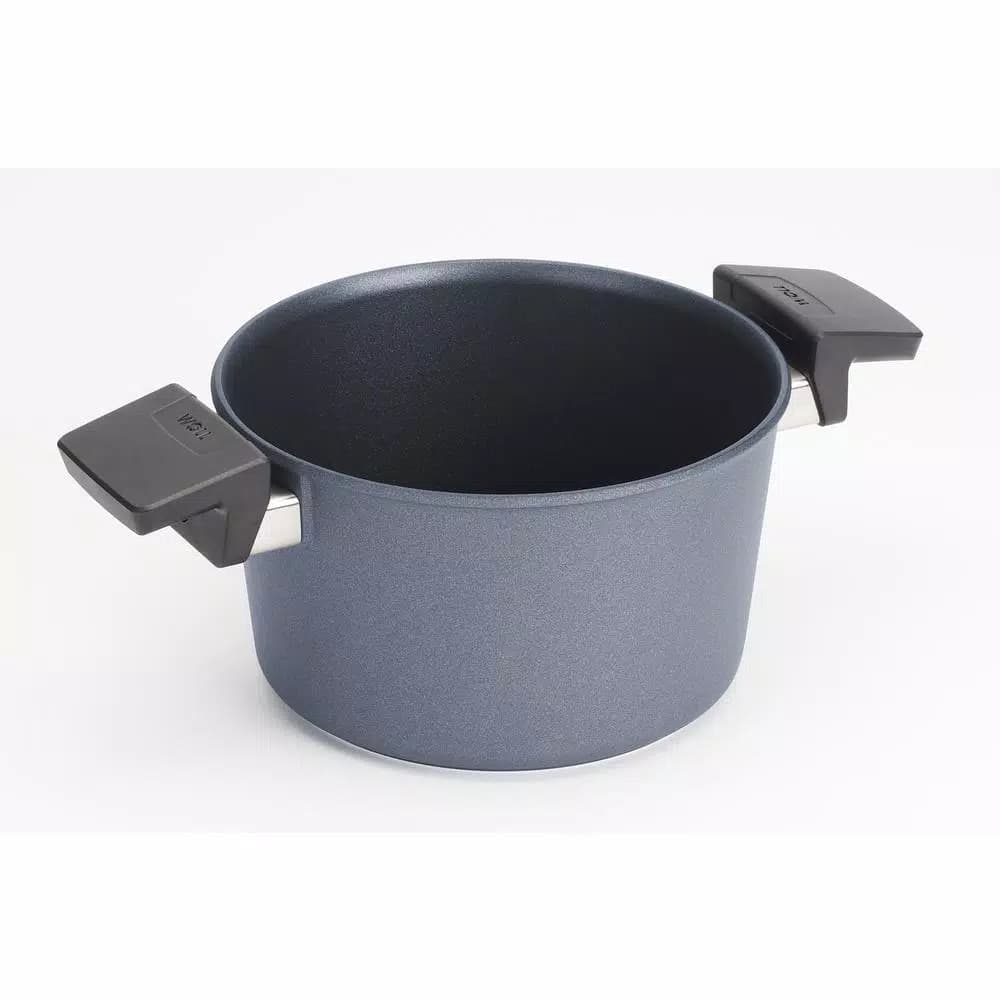 Woll Diamond Lite Induction 3.2 Qt. Cast Aluminum Nonstick Stock Pot with Glass Lid, Gray