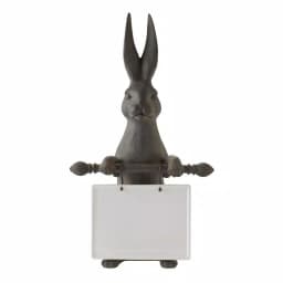 3R Studios 21 in. Grey Bunny Ceramic Message Board Statue - Farmhouse Decorative Sculpture thumbnail 3